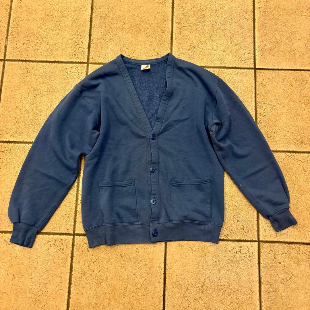 90s JERZEES スウェット カーディガン ブルー