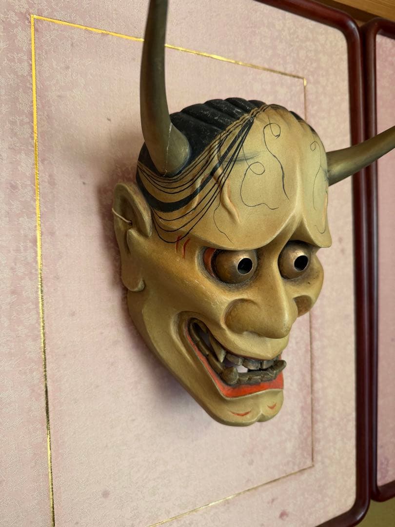 P*3様 能面　般若 木彫り