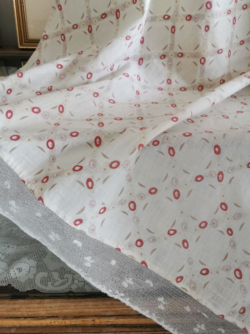 アンティークトレリスローズ花柄フレンチファブリック 花舞レース装飾カーテンパネル