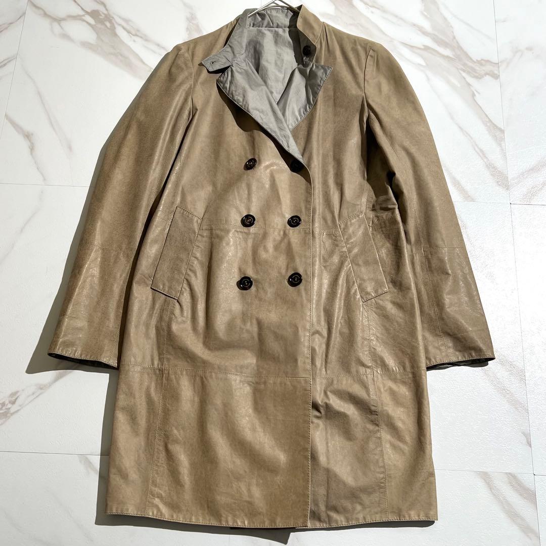 入手困難✨ ブルネロクチネリ リバーシブル ダブル チェスターコート レザー
