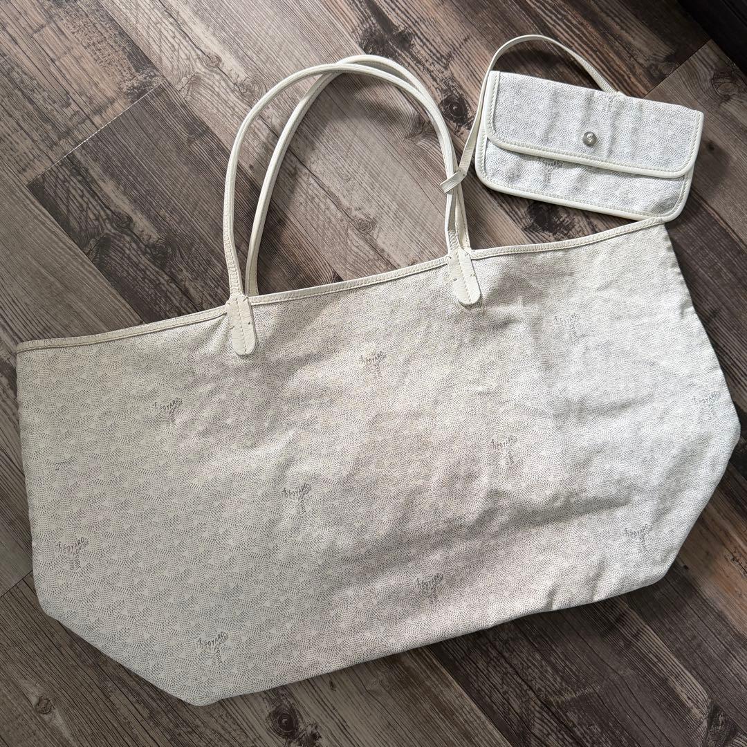 GOYARD サンルイ GM ホワイト リバーシブル トートバッグ