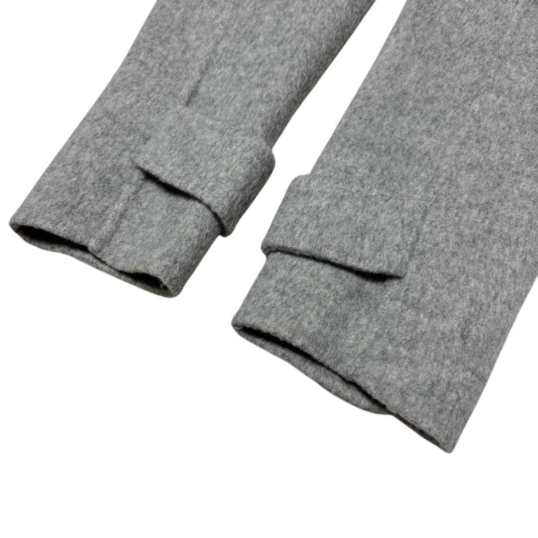 美品 セオリー ダブルフェイス ロングコート ベルト カシミヤ混 グレー M相当