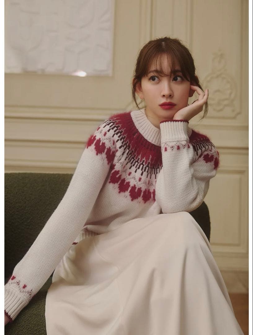 Her lip toHeart Fair Isle Knit Pullover赤