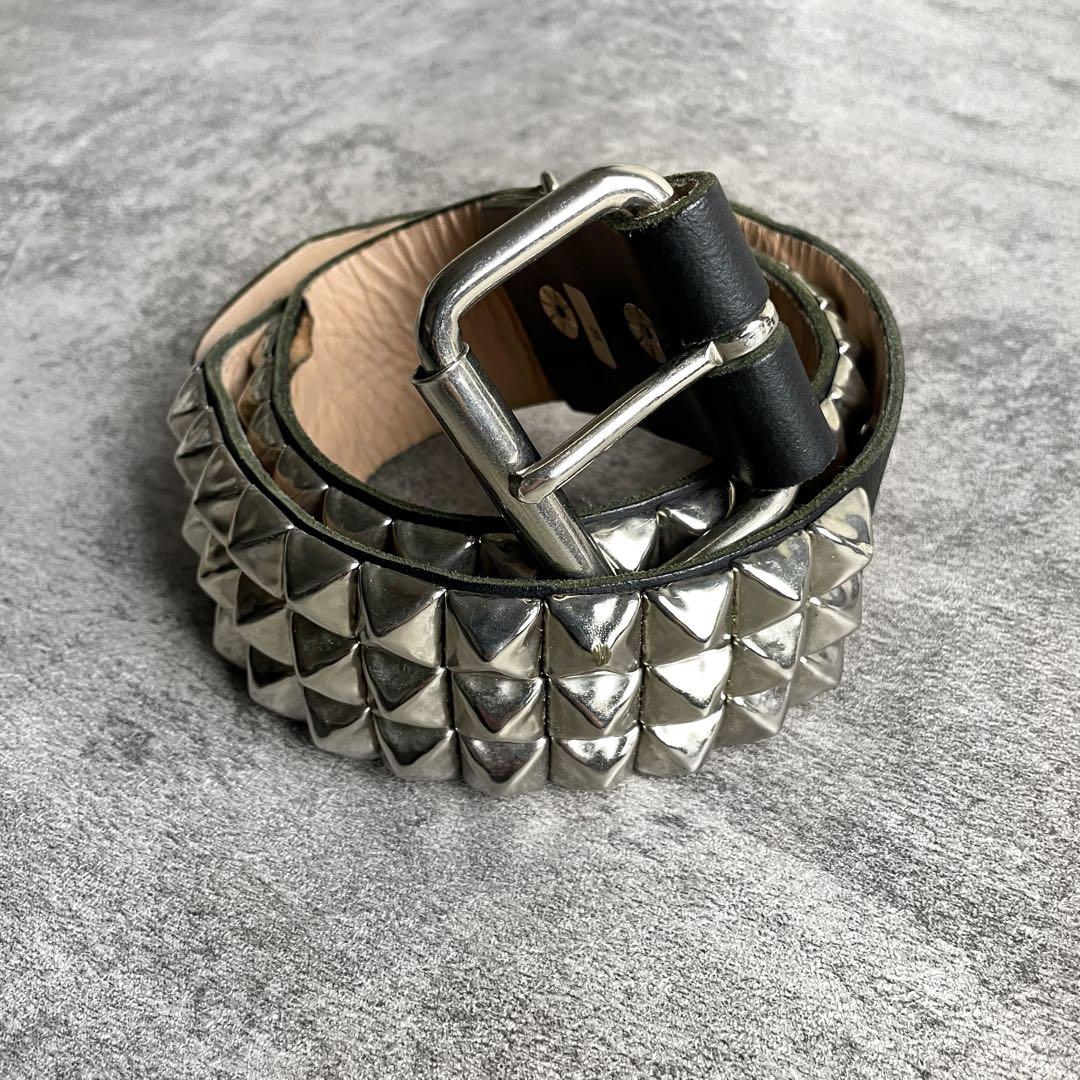 服*離様 WENDY'S スタッズ ベルト 3連 イングランド製 割引不可