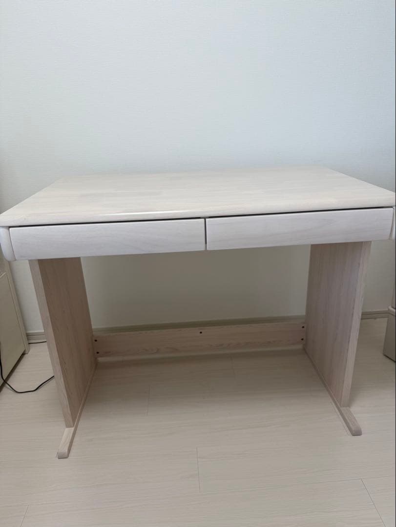 学習机　ホワイト2引き出し付き 幅950mm