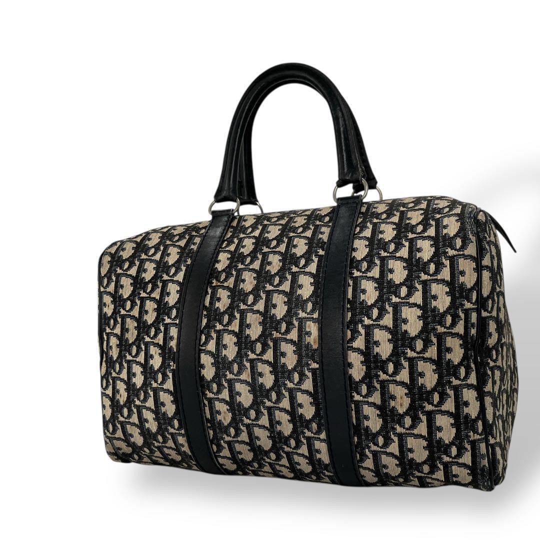 オールド　ディオール　トロッター柄　ミニボストン　ハンドバッグ　キャンバス