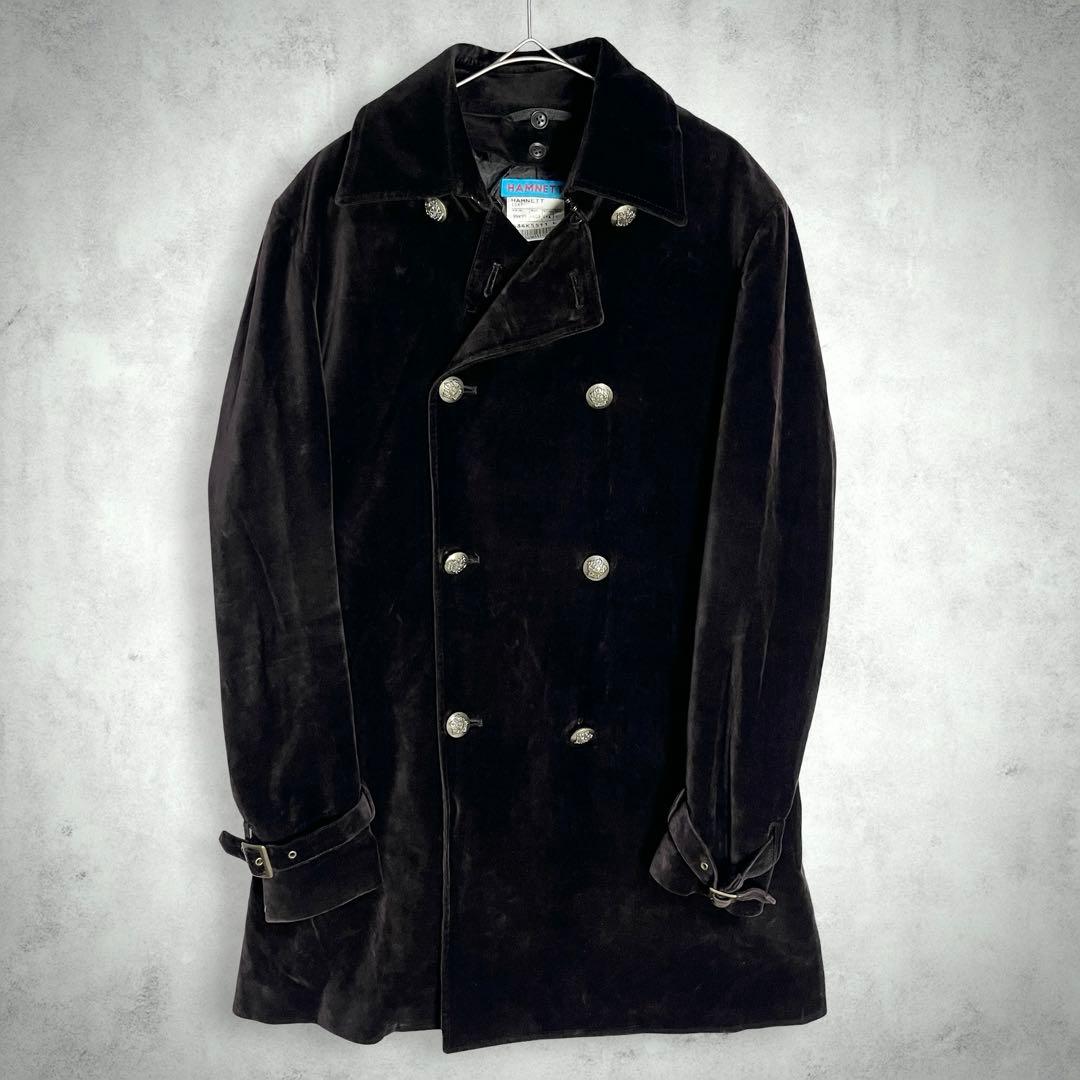 ミヤ♪キャサリンハムネット ベルベット 銀ボタン ダブルブレスト コート