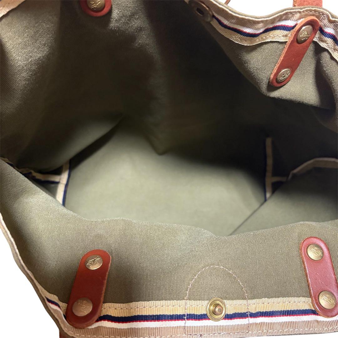 【美品】 ILBISONTE オリーブ キャンバス製 トートバッグ インビゾルテ