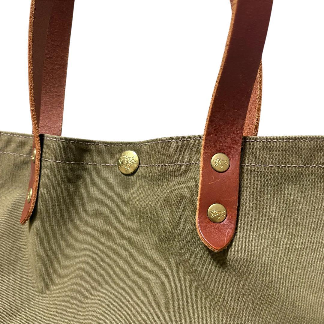 【美品】 ILBISONTE オリーブ キャンバス製 トートバッグ インビゾルテ