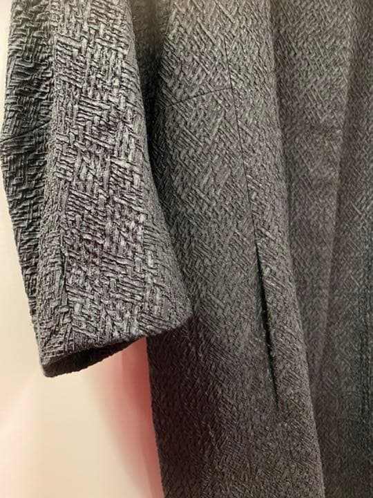 Drawer シルク混 七分袖ノーカラーコート