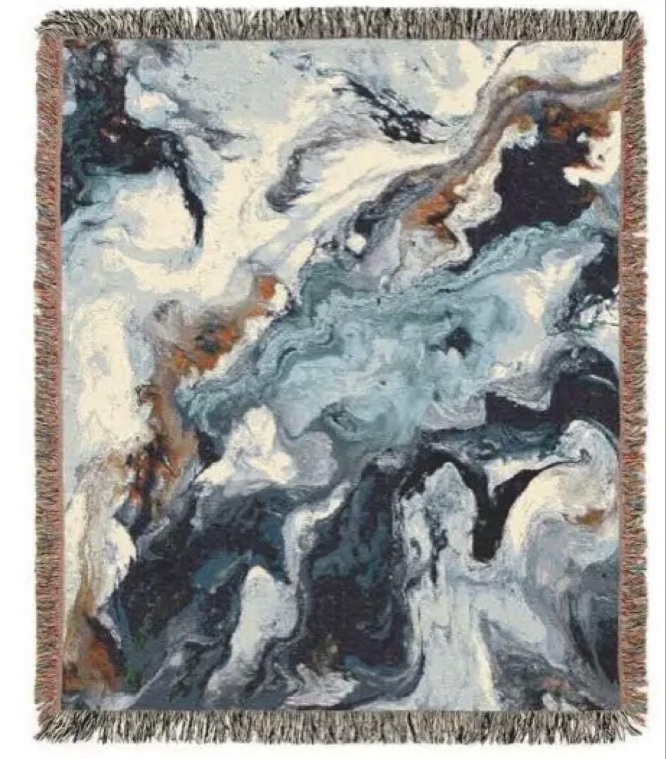 imperf ブランケットMarble Woven Throw Blanket