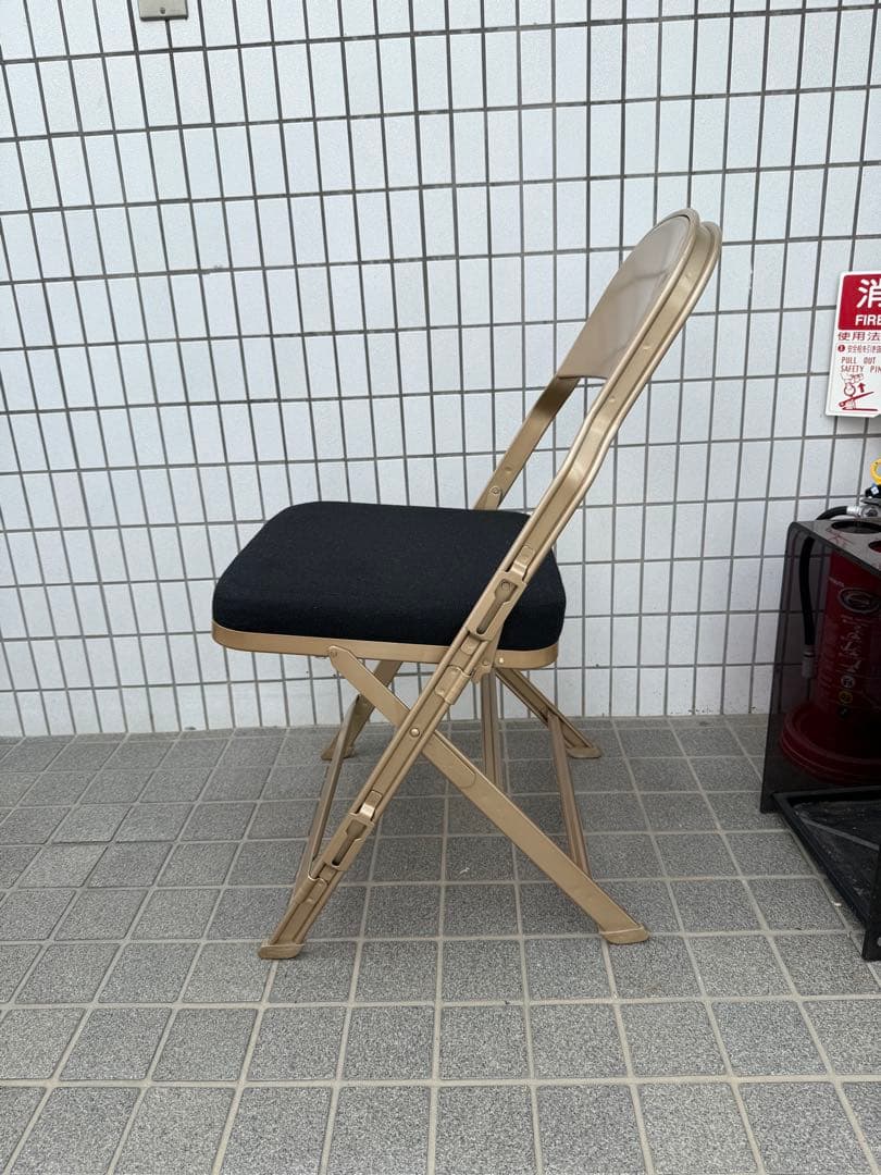 ② 【CLARIN 】フォールディングチェア 黒ゴールドP.F.S.購入