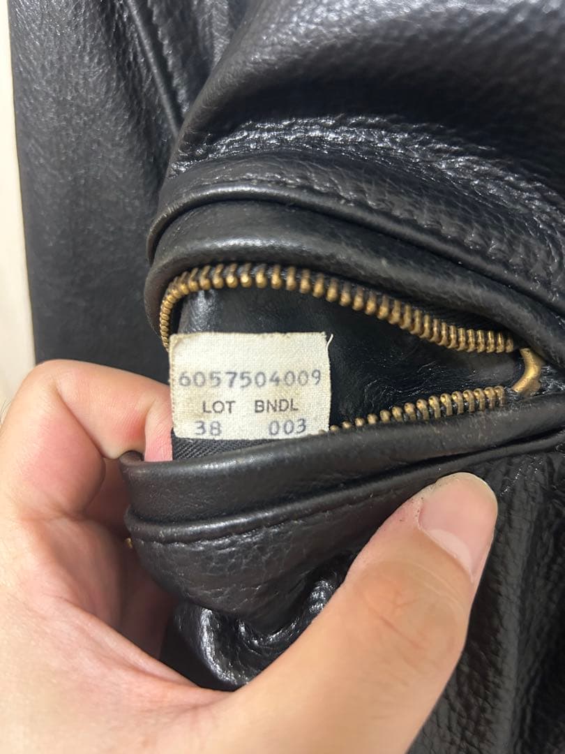 【絶版希少】 schott襟付トラッカーレザージャケット38ブラック黒