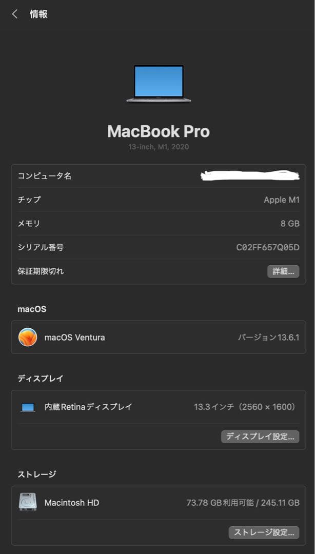 MacBookPro M1/8GB/256GB Magic Mouse セット