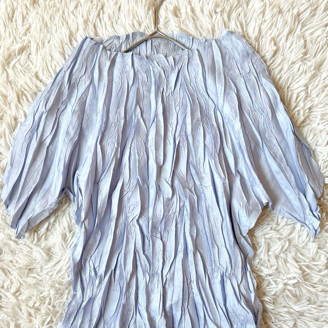 R942-1 　ISSEY MIYAKE 変形プリーツ シワ加工ブラウス