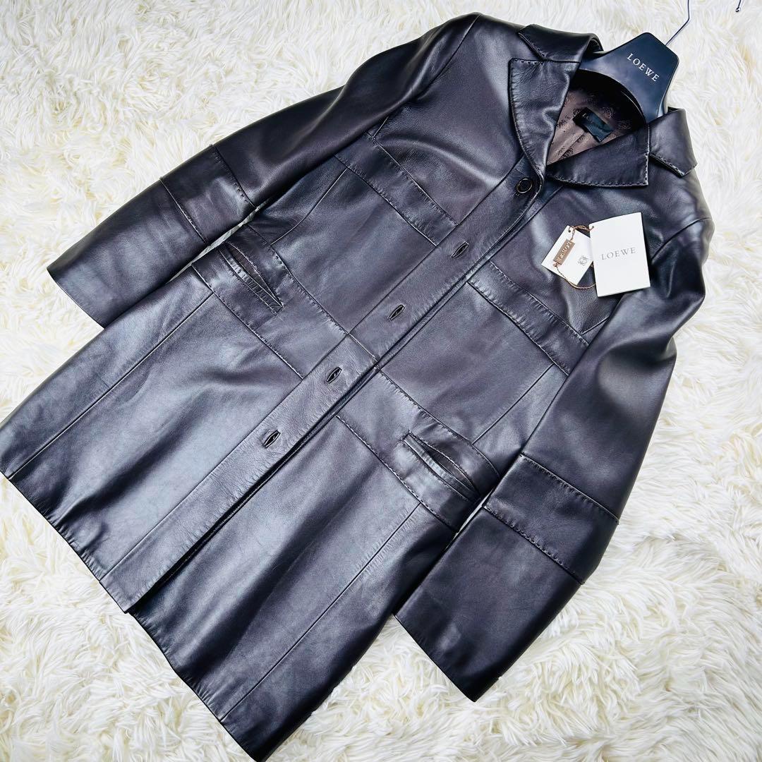 【最高級レザー】ロエベ レザージャケット スペイン製　レディース　size40