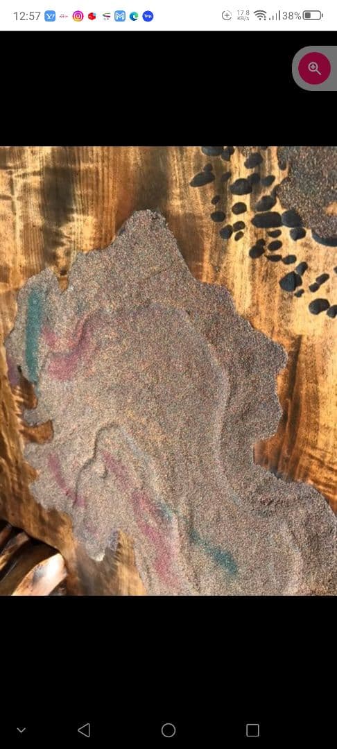 1枚板銘木衝立　鴛鴦、松、竹彫刻