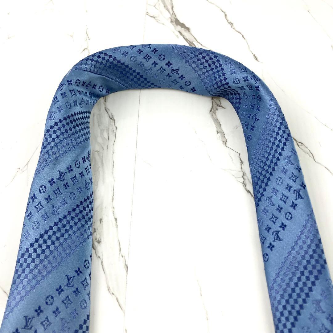 ルイヴィトン　ネクタイ　モノグラム　ダミエ　ストライプ　ソリッド　ブルー