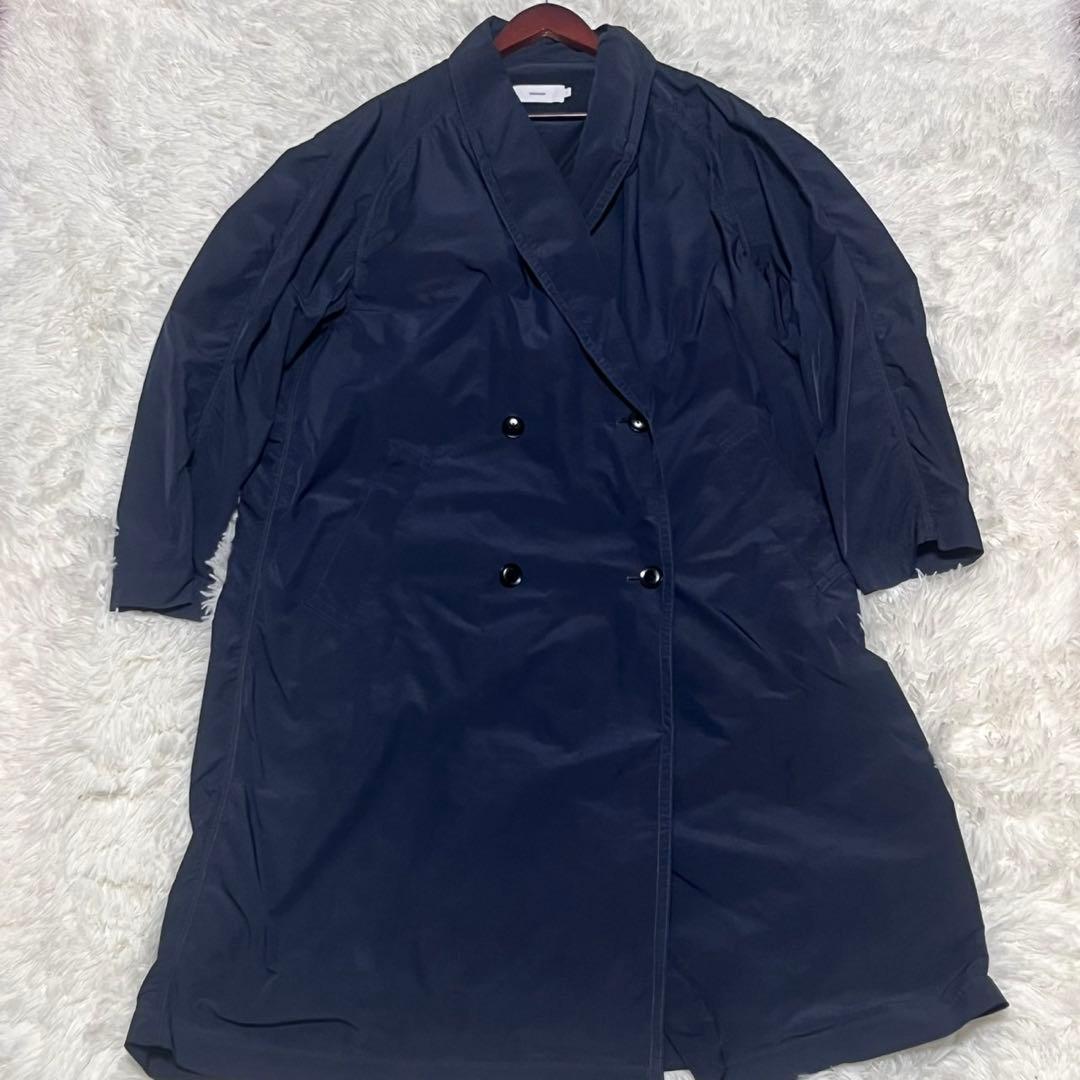 美品 グラフペーパー ショップコート ショールカラー パッカリング ブラック