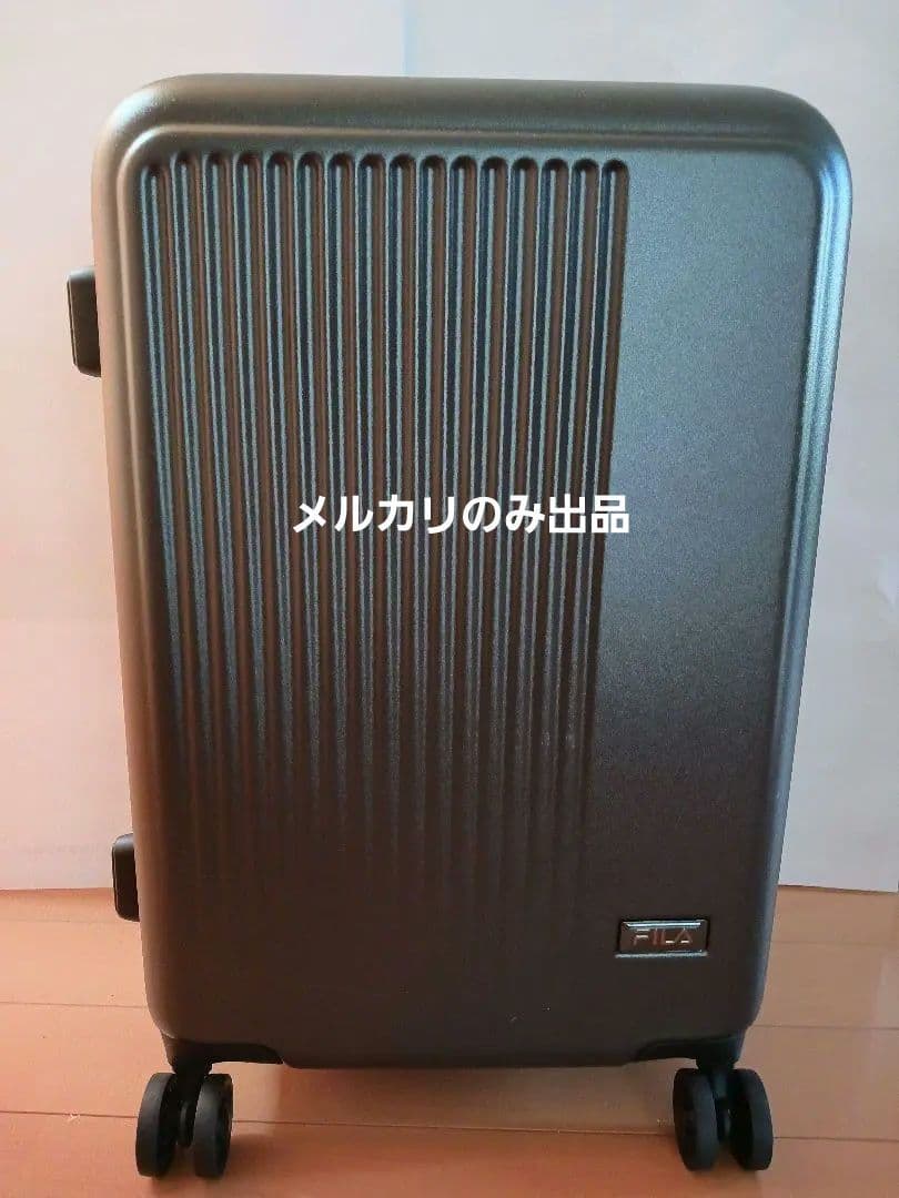 匿名 1回使用 FILA 拡張 キャリーケース 濃グレー 4輪 47(52)L