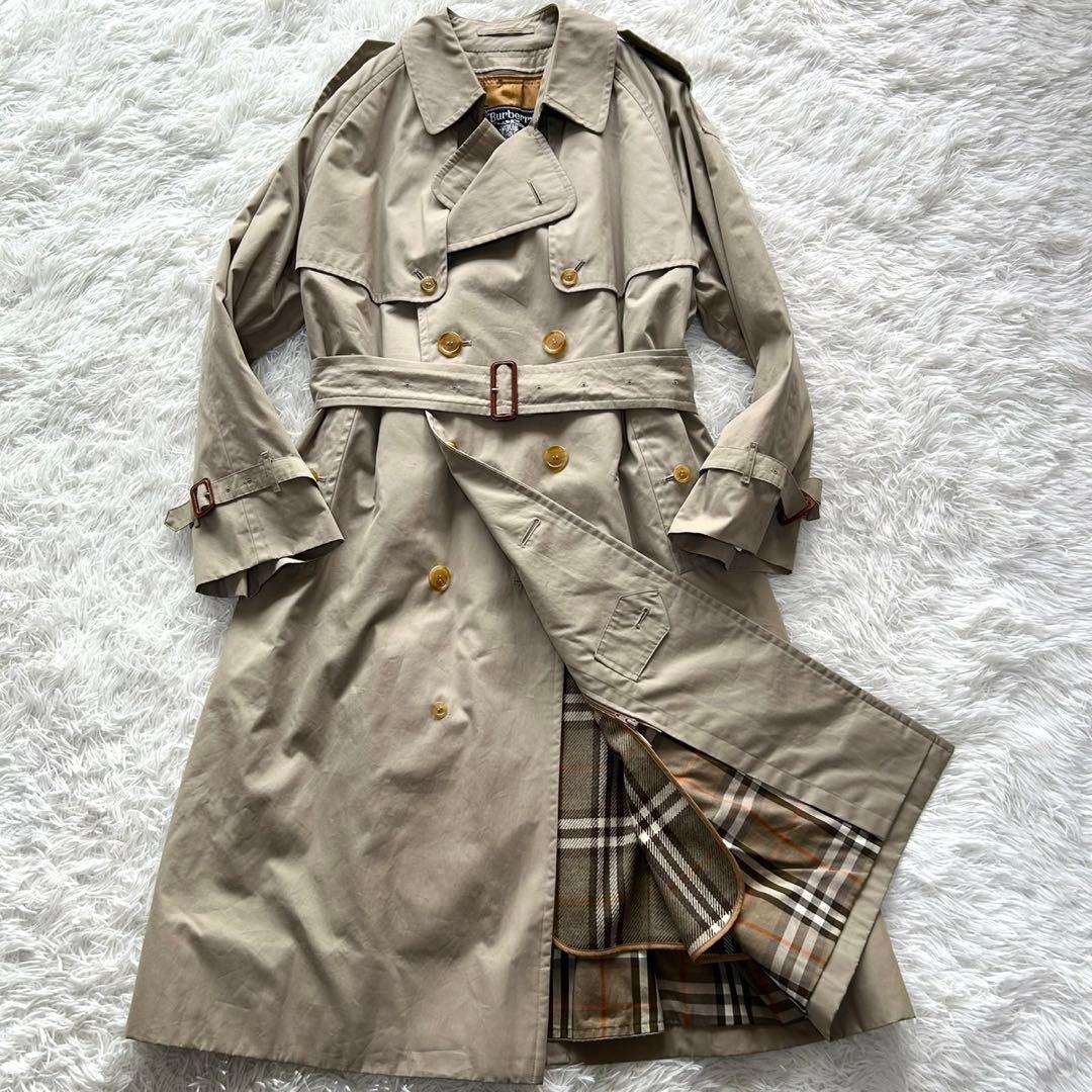 【美品】バーバリー　トレンチコート　メンズ　ライナー　ベルト付き　ベージュ　M