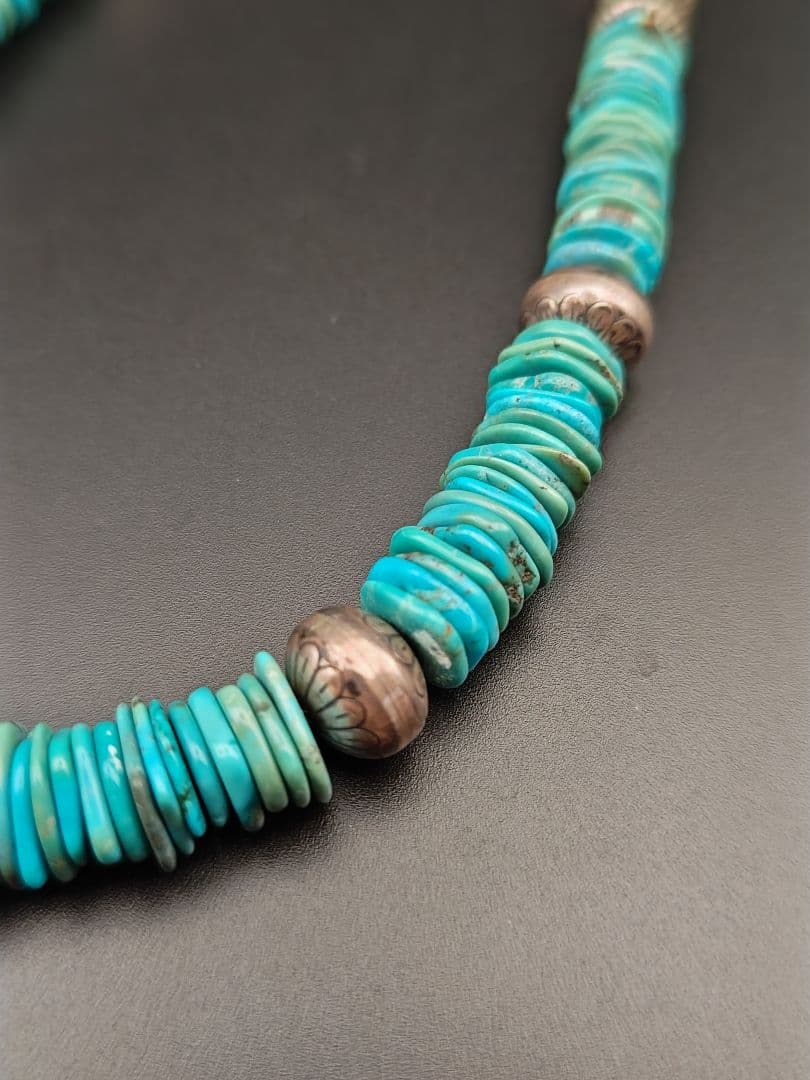 インディアンジュエリー◎ターコイズネックレス◎ナバホパール◎sterling