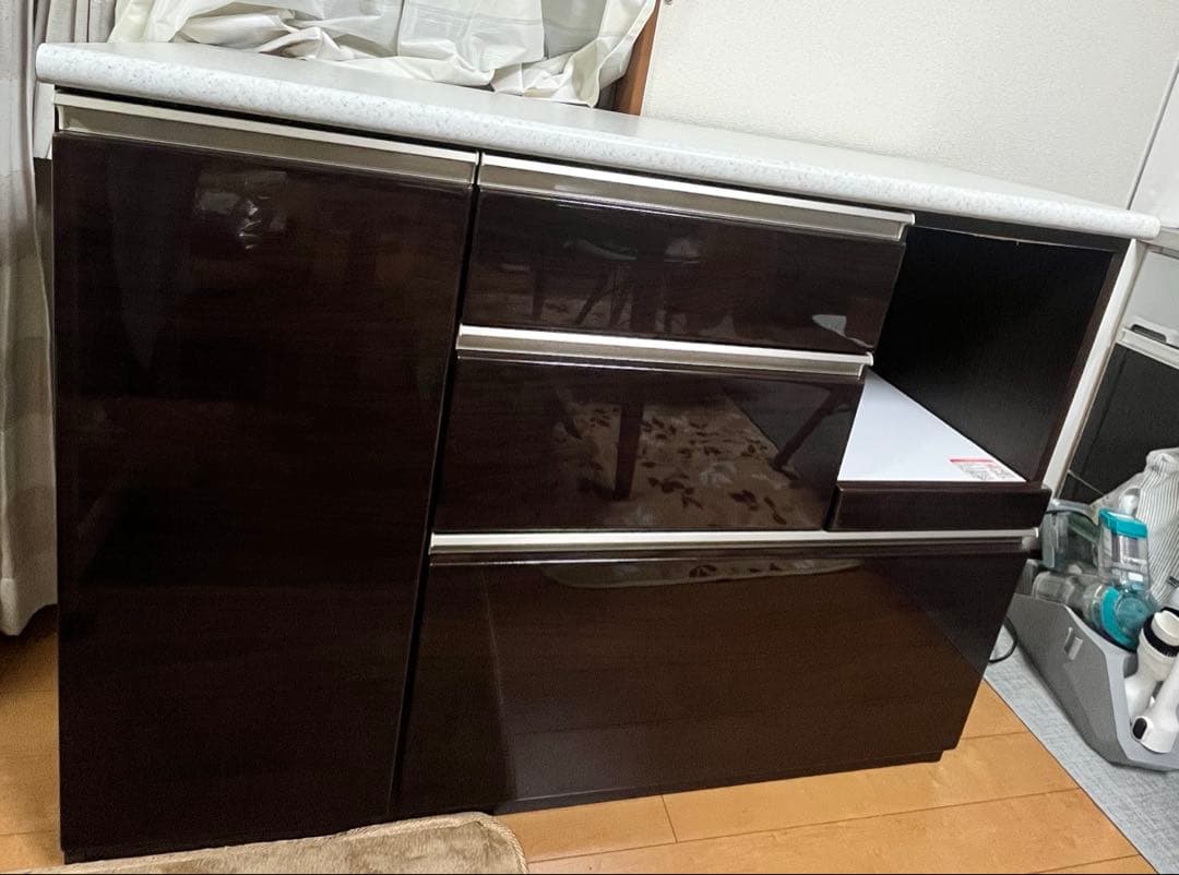 ニトリ　キッチンカウンター　アルミナ2 120CT DBR