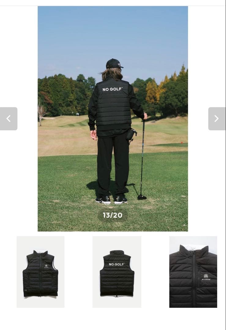 NO COFFEE *CLUBHAUS \"NO GOLF\"リバーシブルベストXL