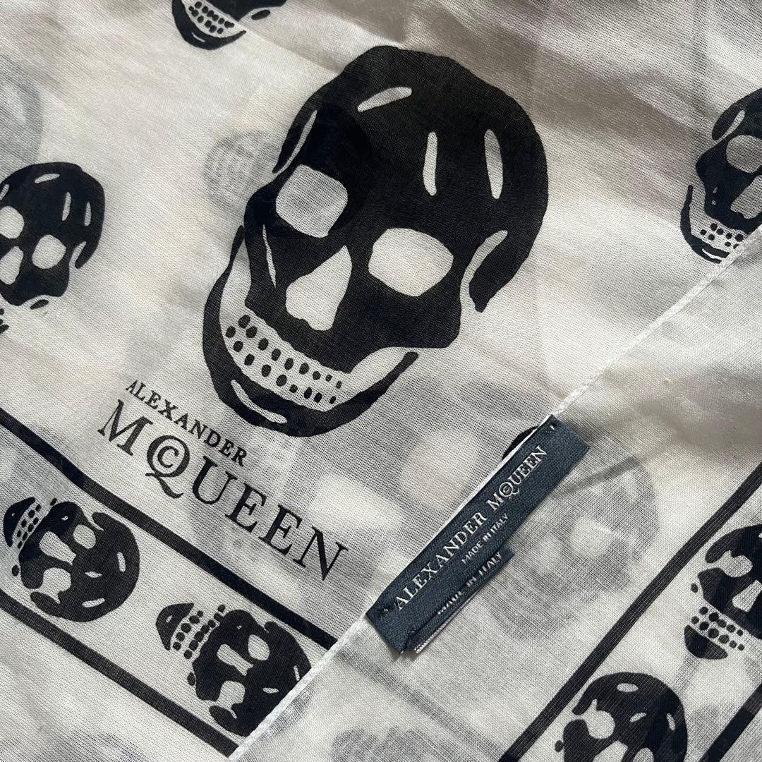 Alexander McQueen スカル ストール スカーフ ホワイト