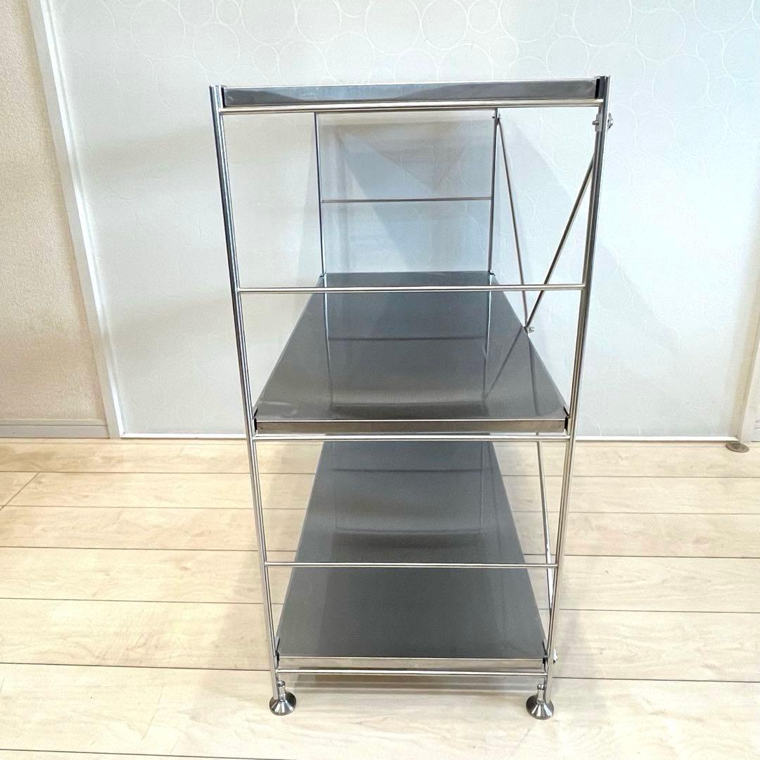 【美品】無印良品 ステンレスユニットシェルフ ワイド 小 ステンレス棚