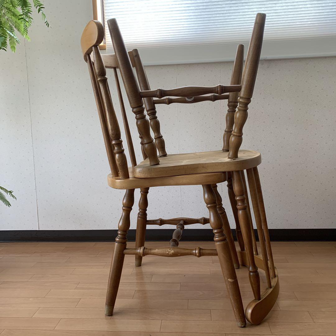 池田木工　アンティーク　椅子　2脚セット