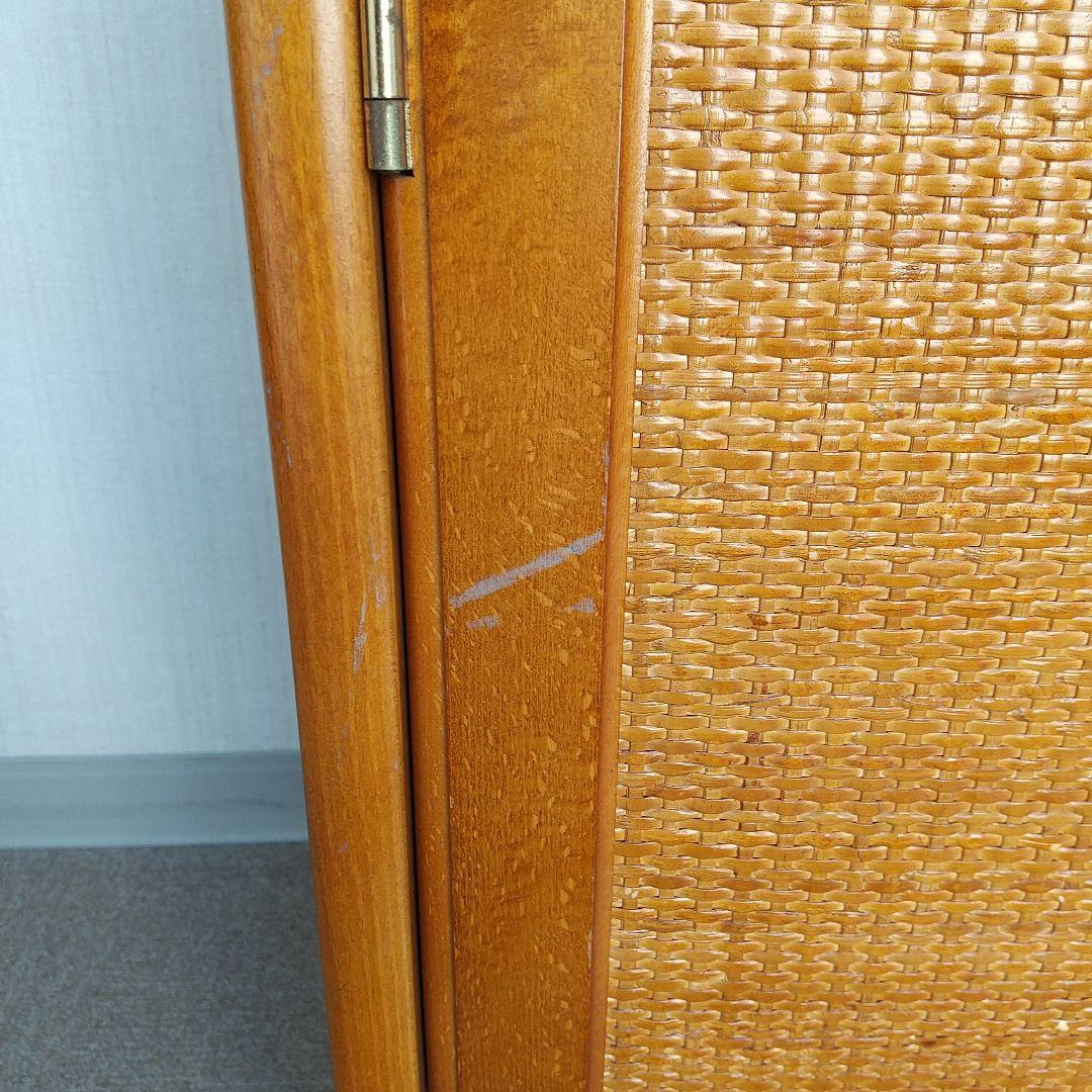 オールドカリモク キャビネット 電話台 収納 棚 ラタン