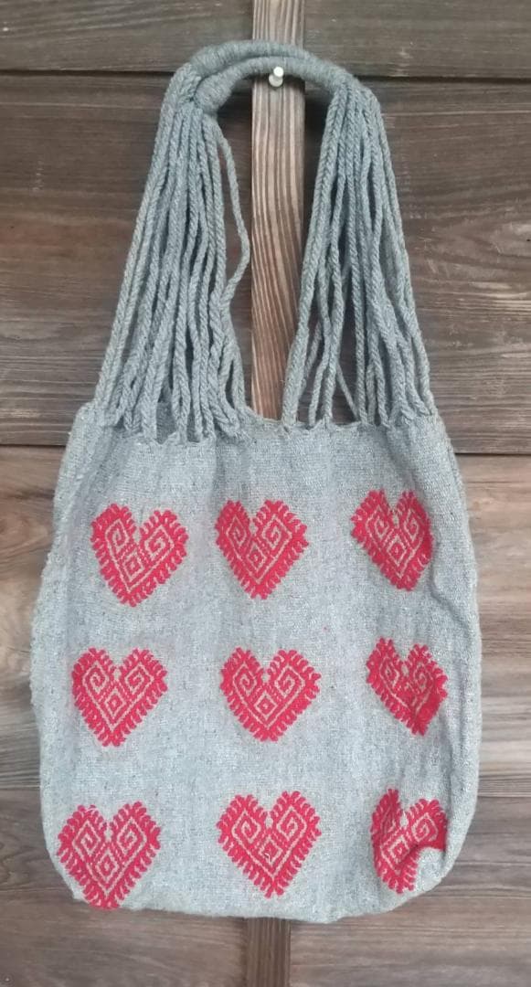 メキシコ・チャムラ村刺繍　ウール バッグ