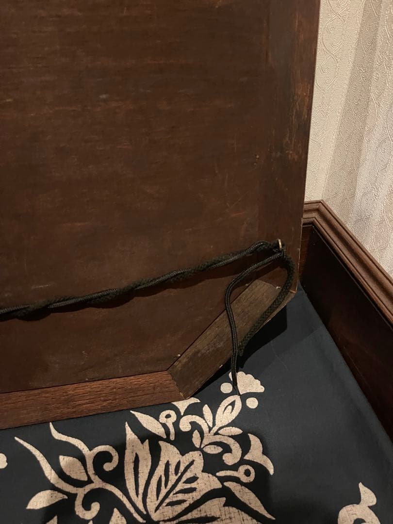 英国 アンティーク ミラー オクタゴン 八角形 木製 ウォールナット