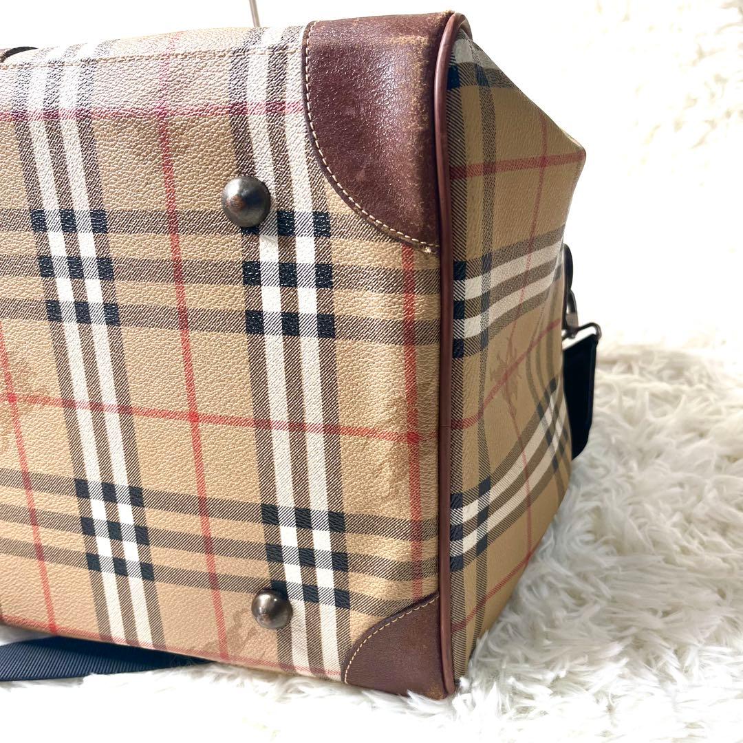 【良品】 バーバリーズ ボストンバッグ ノバチェック 大容量 トラベル