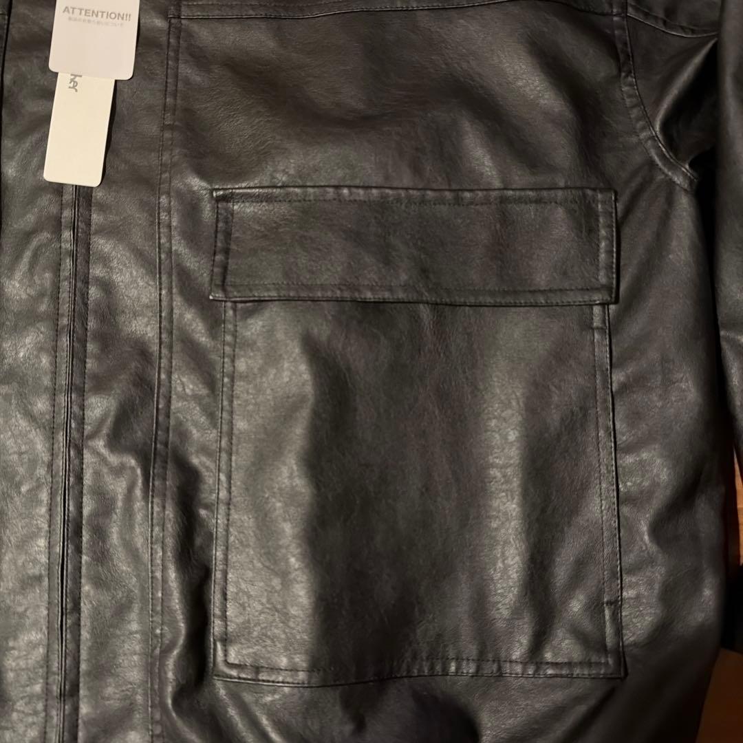 【未使用】Heather フェイクレザーBIGブルゾン2 ブラック588035