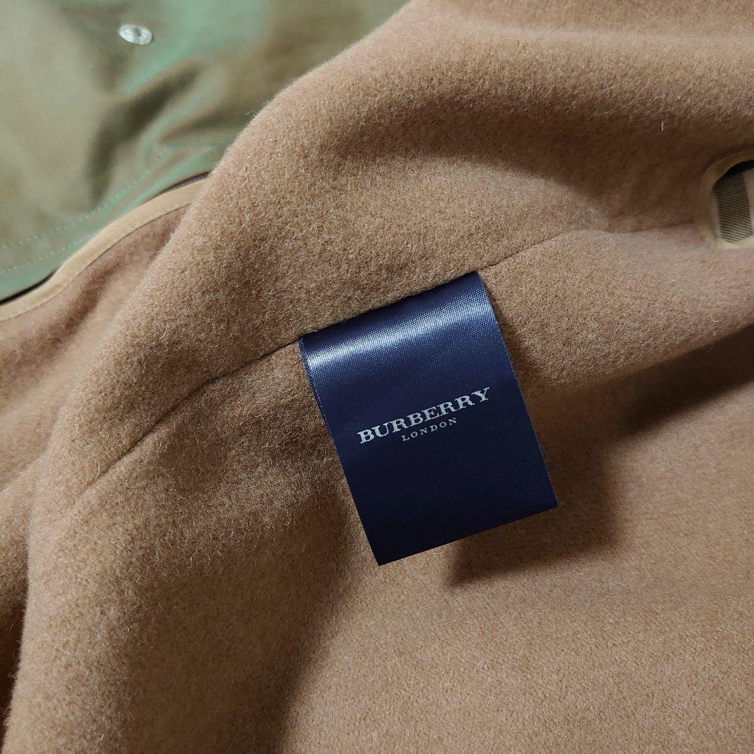 美品◆英国製 BURBERRY ステンカラーコート 玉虫色 48 ライナー付き