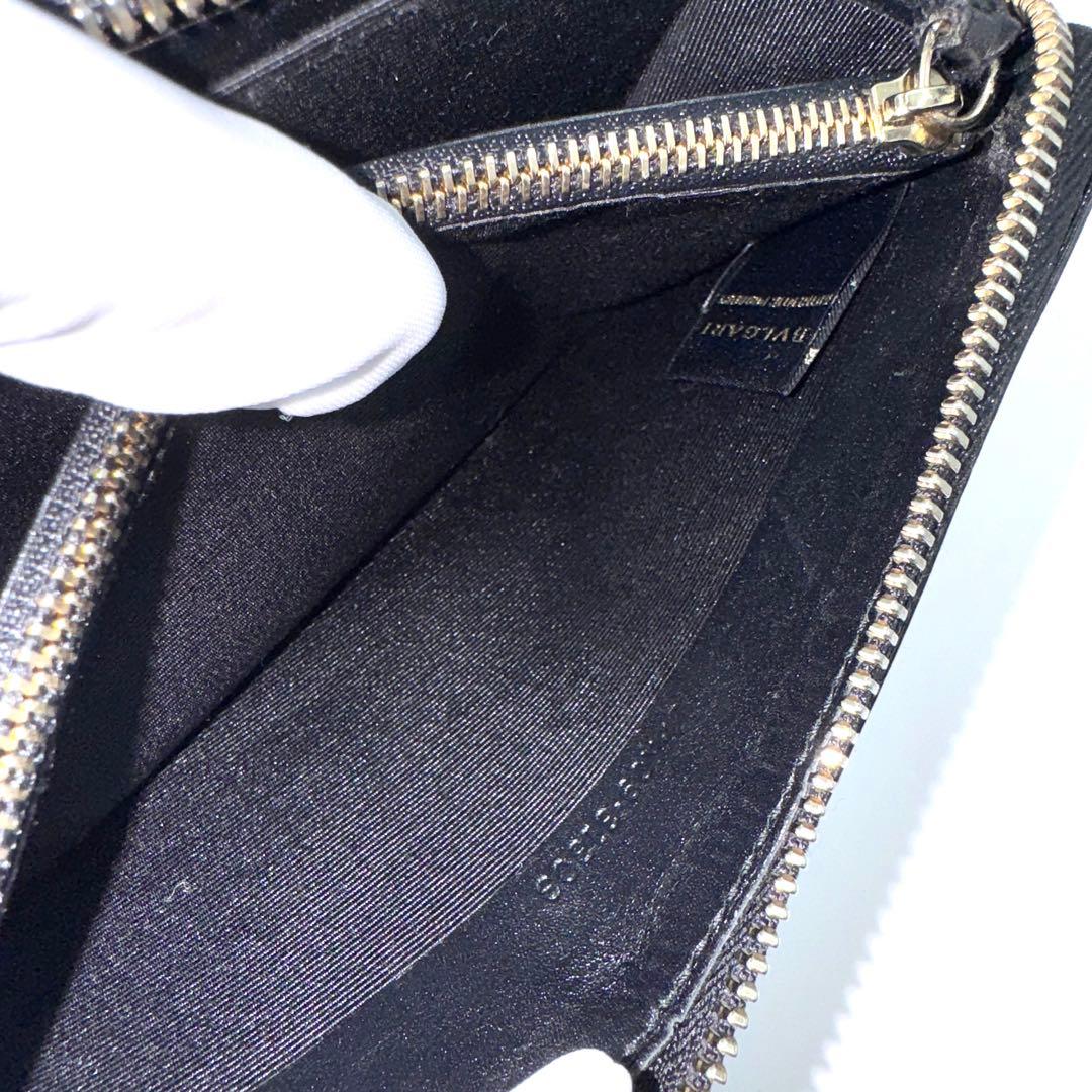 良品✨ブルガリ　長財布　ラウンドファスナー　ソティリオ　エナメル　ブラック