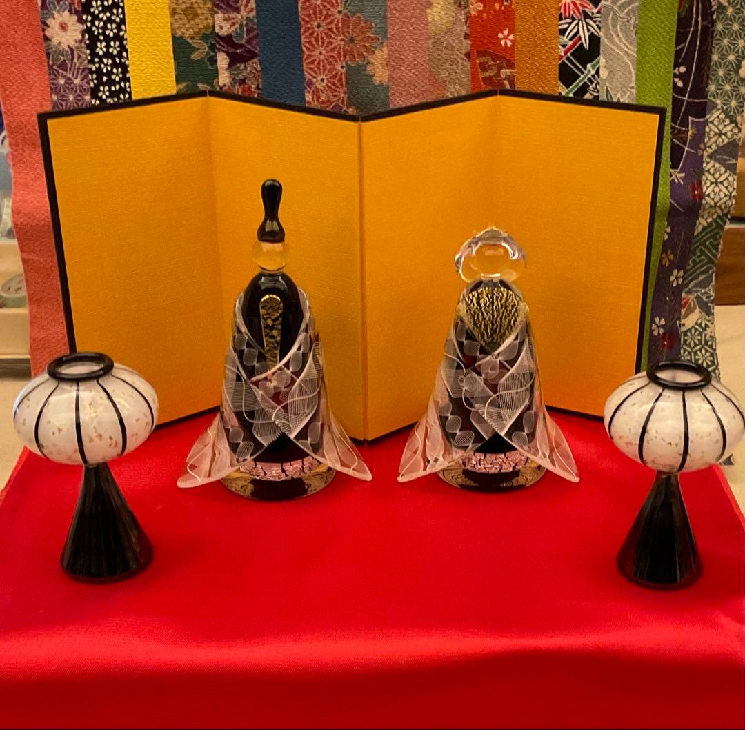 ガラス製ひな人形セット　三垣祥太郎作　お値下げしました‼︎