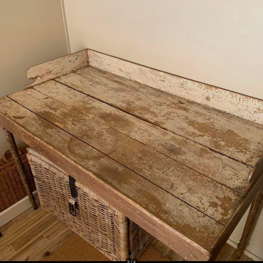 倉庫解約の為処分予定 ★希少フランスアンティーク テーブル　デスク　木製　細足