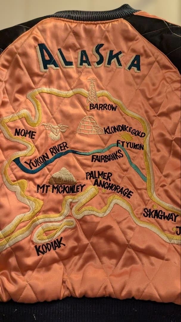 ぽ*が様 希少 テーラー 東洋 ALASKA M18427 スカジャン M ブラ