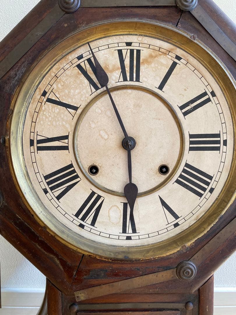 WATERBURY ウォーターベリー　アンティーク　レトロ　明治7年　柱時計