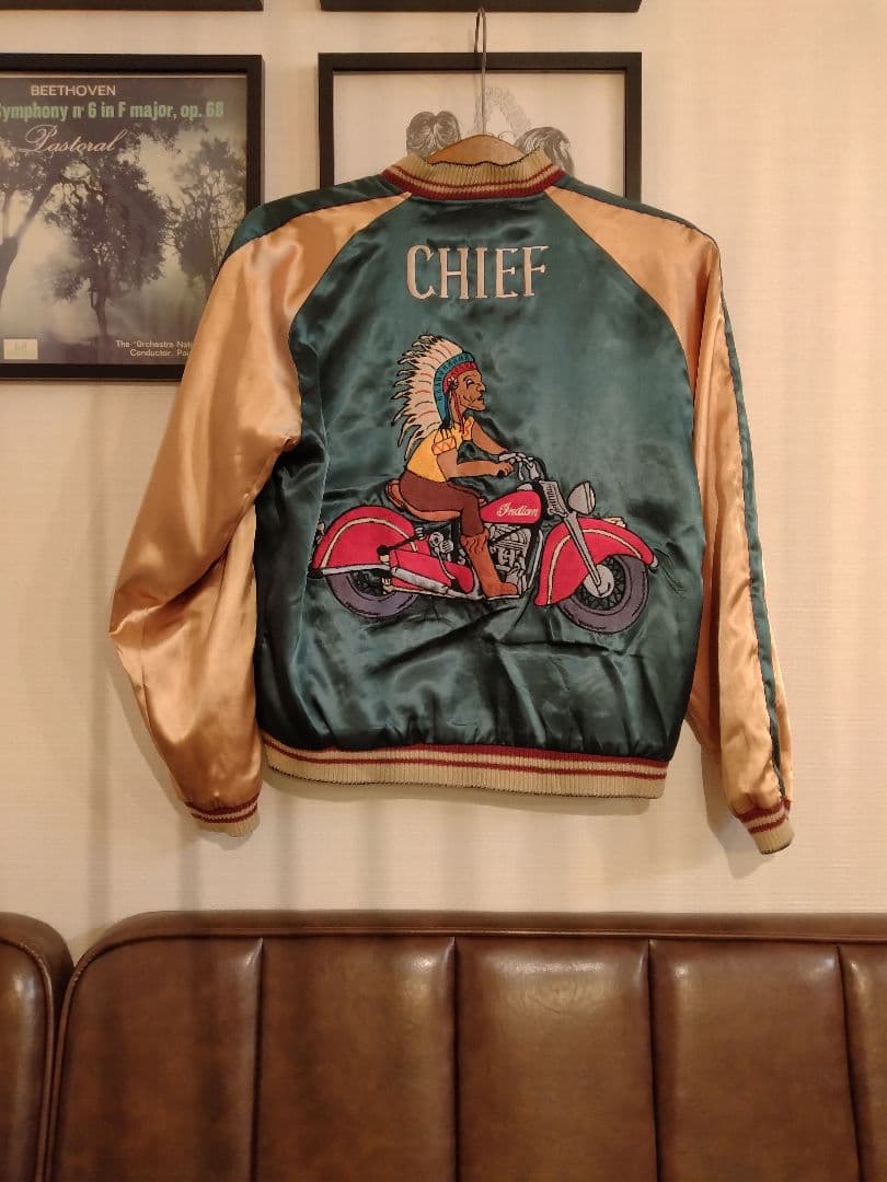 テーラー東洋スカジャン Ｌサイズ　虎　舞妓　龍　インディアン