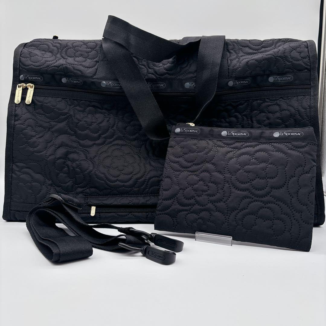 新品♡レスポートサック　パフィーブロッサムズ　ブラック　ポーチ付き 2way