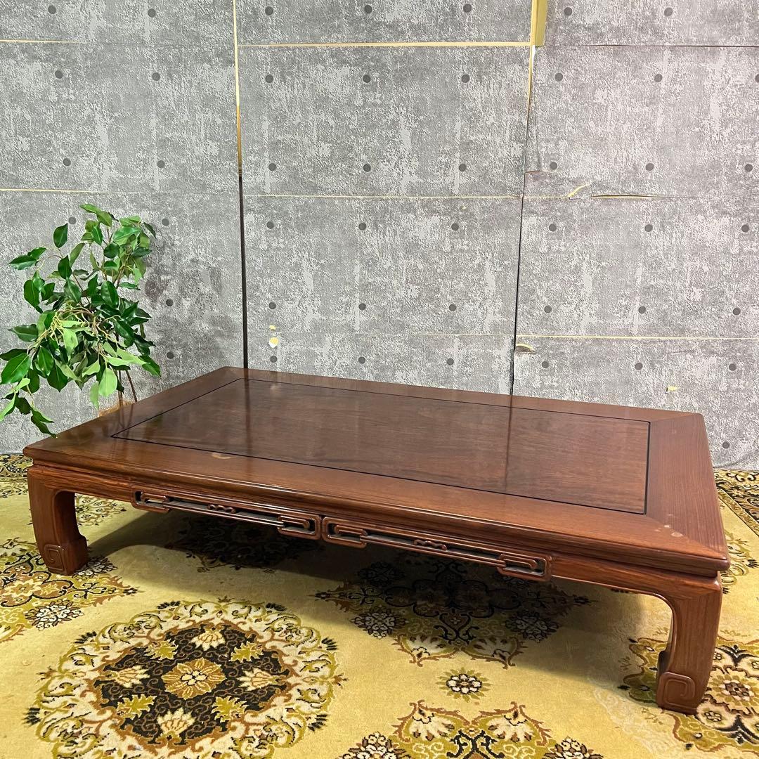 ꧁唐木家具調度品組合 大阪唐木指物家具꧂漆塗り座卓 天然木 花林 花梨 うるし