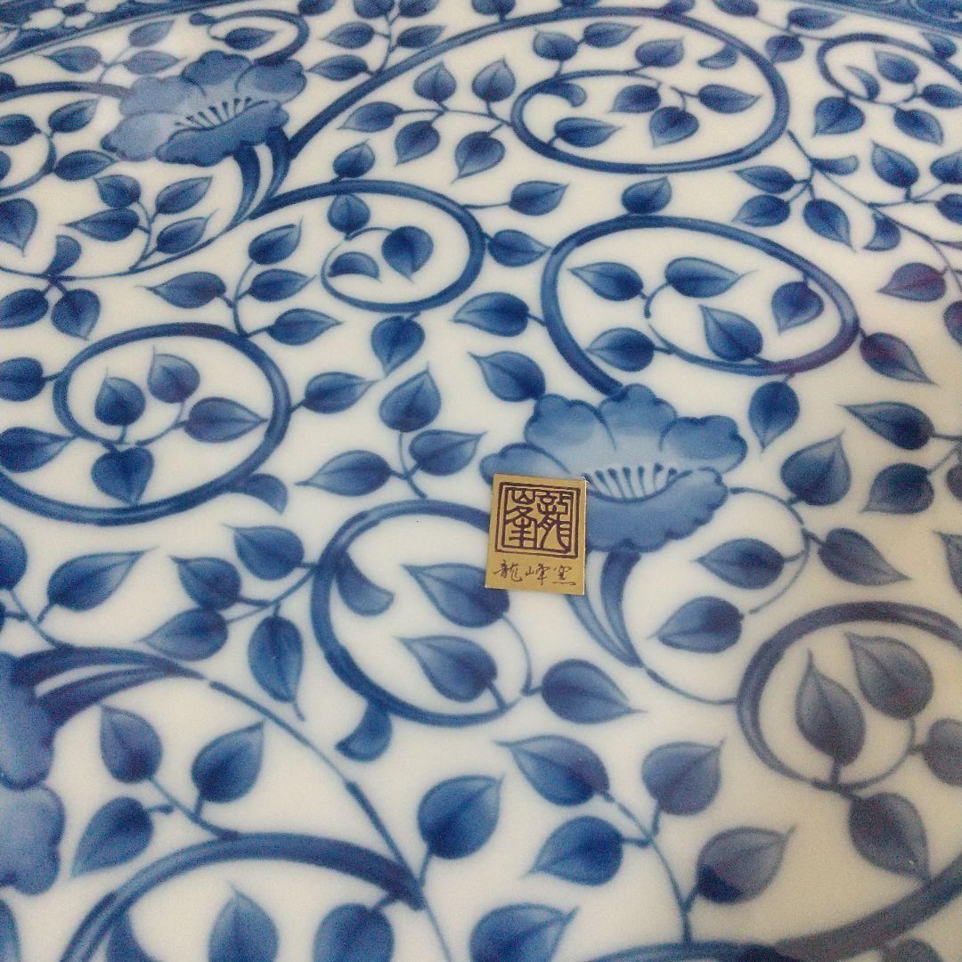 美濃焼・龍峯☆楕円大皿2枚セット　ねじり祥瑞　オードブル皿染付