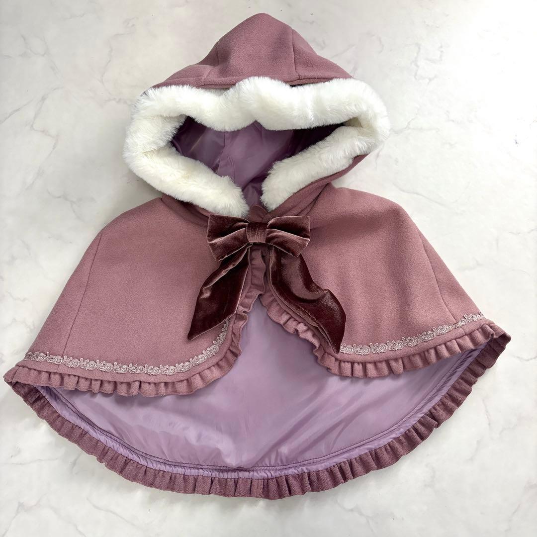 美品✨アクシーズファムKawaii ケープ付 ロングコート ピンク M