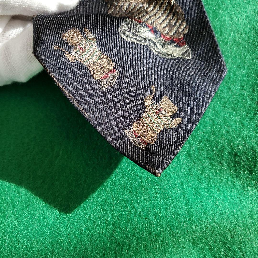 ポロラルフローレン　ゴルフ　くま柄　紺色　ネクタイ