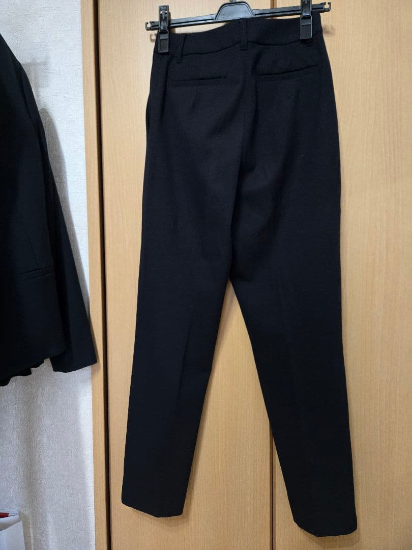 NATURALBEAUTYBASIC ネイビーパンツスーツ セットノーカラー