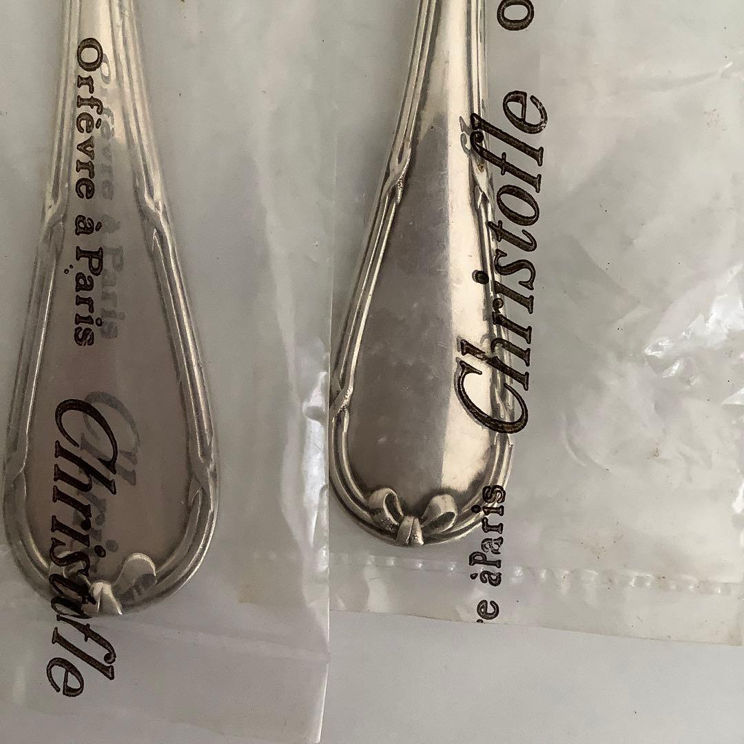 銀製クリストフル　デザートスプーン、フォークセット　①